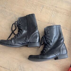 Steve Madden Black Combat Boots